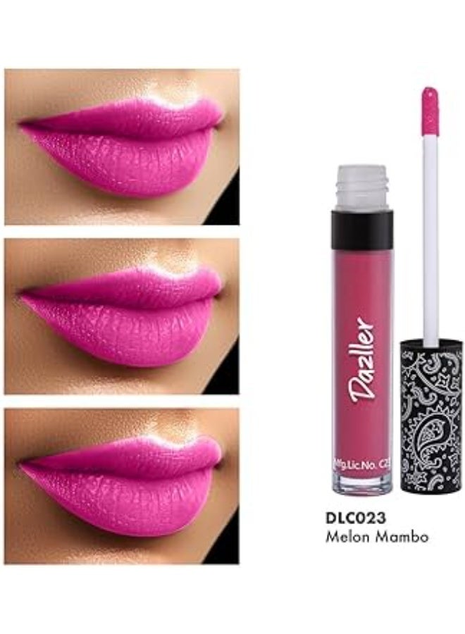 DAZLLER All Day Lipcolour|Moisturizing Kokum Butter|Non-Transfer & Smudge-Proof|8Hr Stay|Matte Liquid Lipstick for Women|QDlc023 Melon Mambo|6G - Image 3